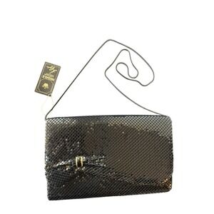 Vintage White Metal Mesh Regale Shoulder Bag Purse Envelope Clutch